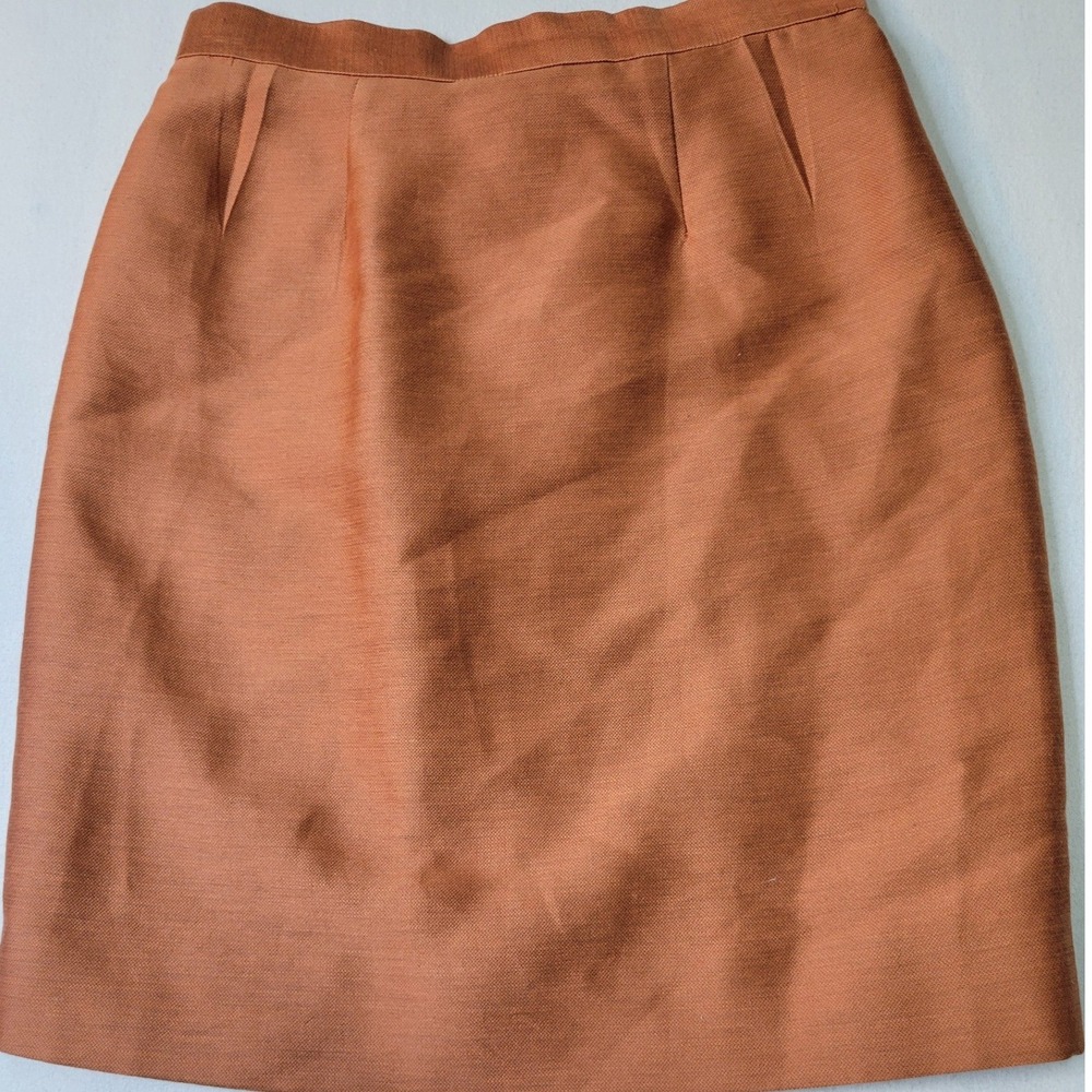Kelly Graham New York Burnt Orange Textured Silk Blend Mini Skirt Size 2408